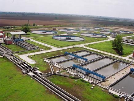 Luftaufnahme von Abwasserreinigungsanlage in Adana